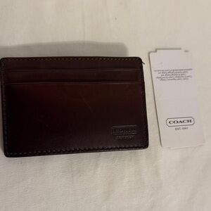 Coach Rich Brown Leather Card Holder
